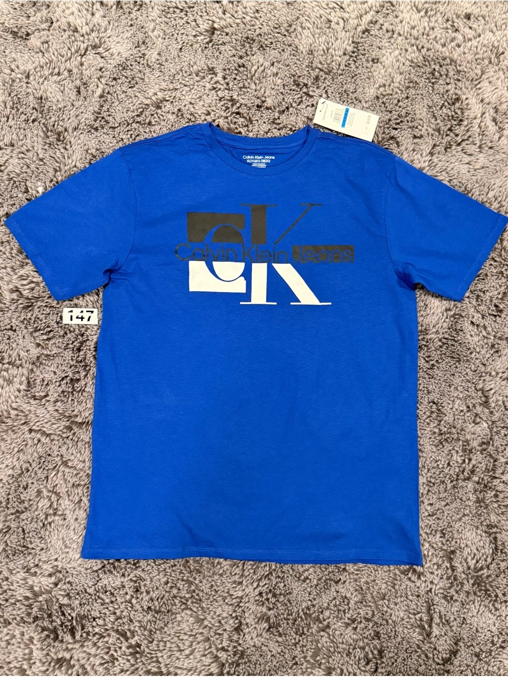 Calvin Klein Blue Graphic Logo Short Sleeve Tee